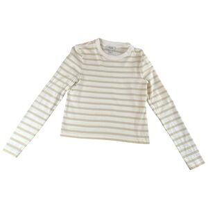 COS Women’s Clean Cut Regular Long-Sleeve T-Shirt White/Beige/Striped Size XS